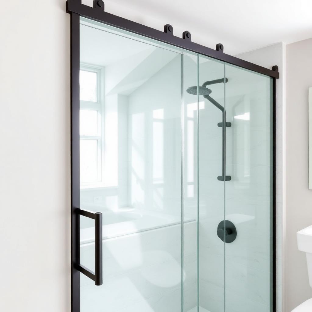 Build Source Barn Style Shower Glass Door — 8" x 12" Sample