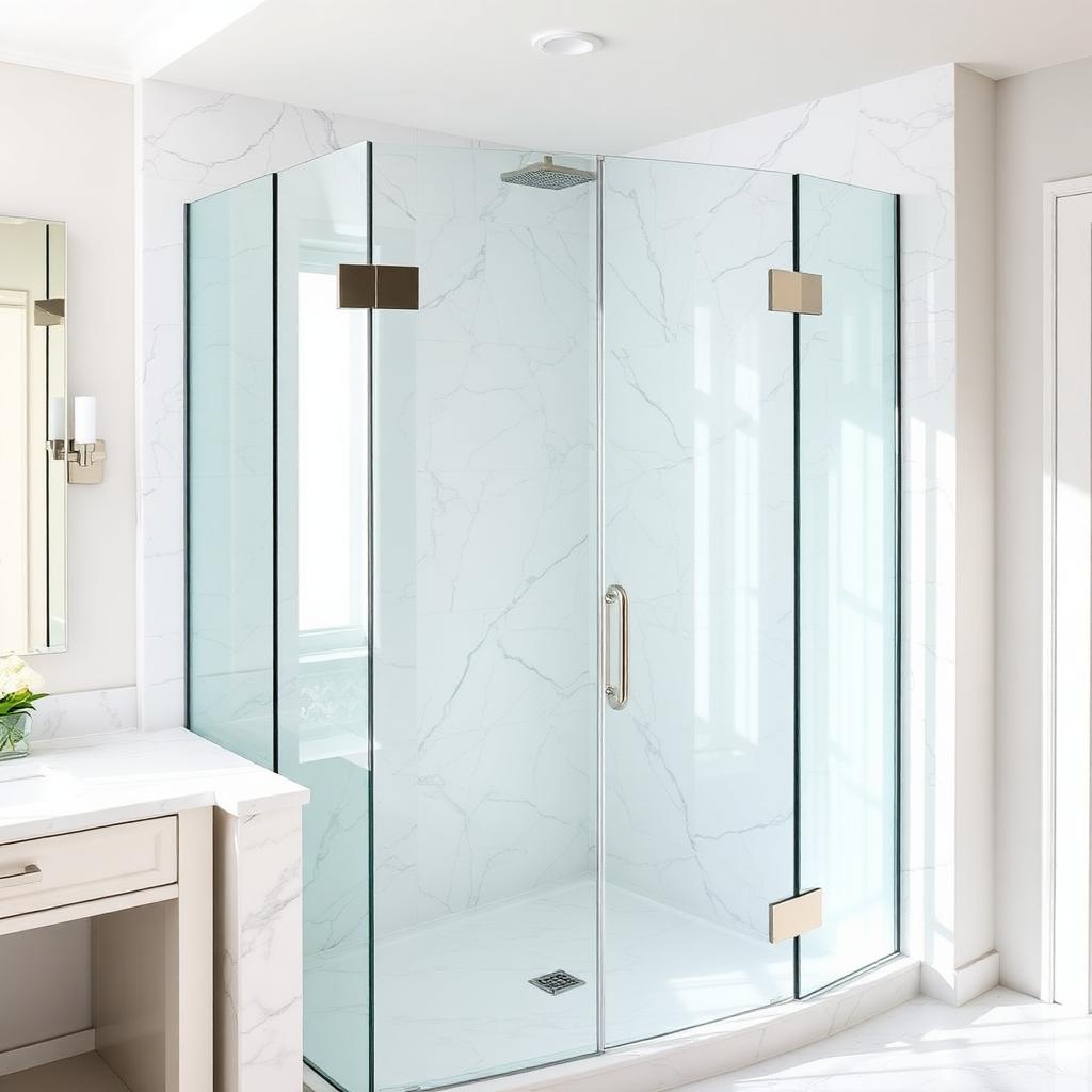 Build Source Frameless Shower Glass Enclosure — 8" x 12" Sample