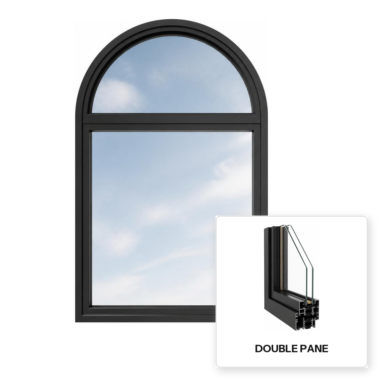 Build Source™ Custom Geometric Window — Aluminum Thermal Break Double Pane Residential Sample — 8" x 12" Sample
