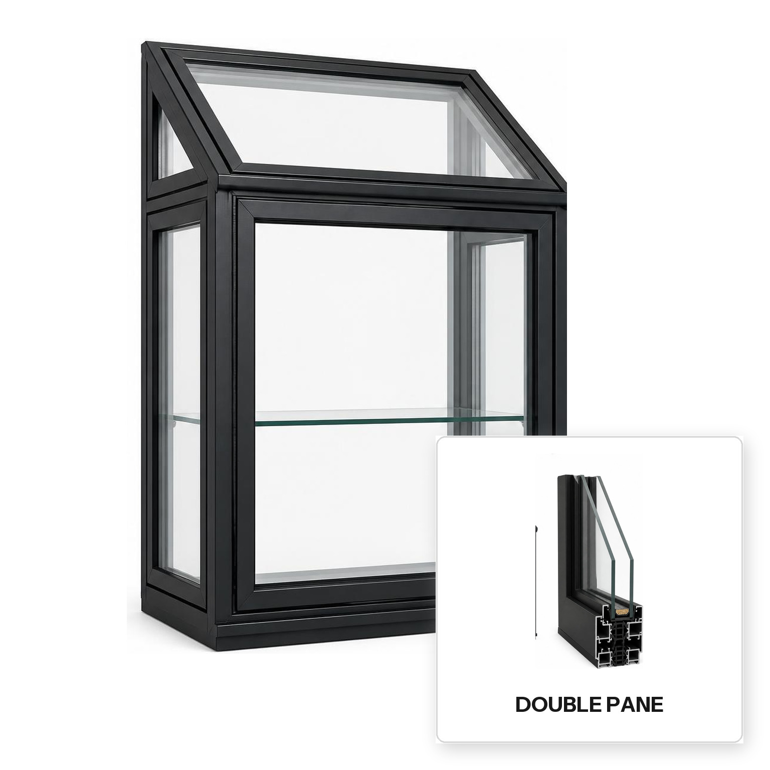 Build Source™ Garden Window — Aluminum Thermal Break Double Pane Residential Sample — 8" x 12" Sample