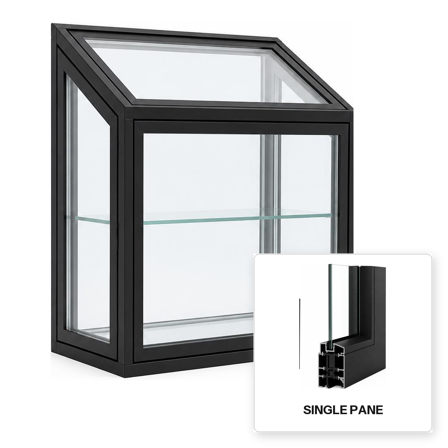 Build Source™ Garden Window — Aluminum Thermal Break Single Pane Residential Sample — 8" x 12" Sample