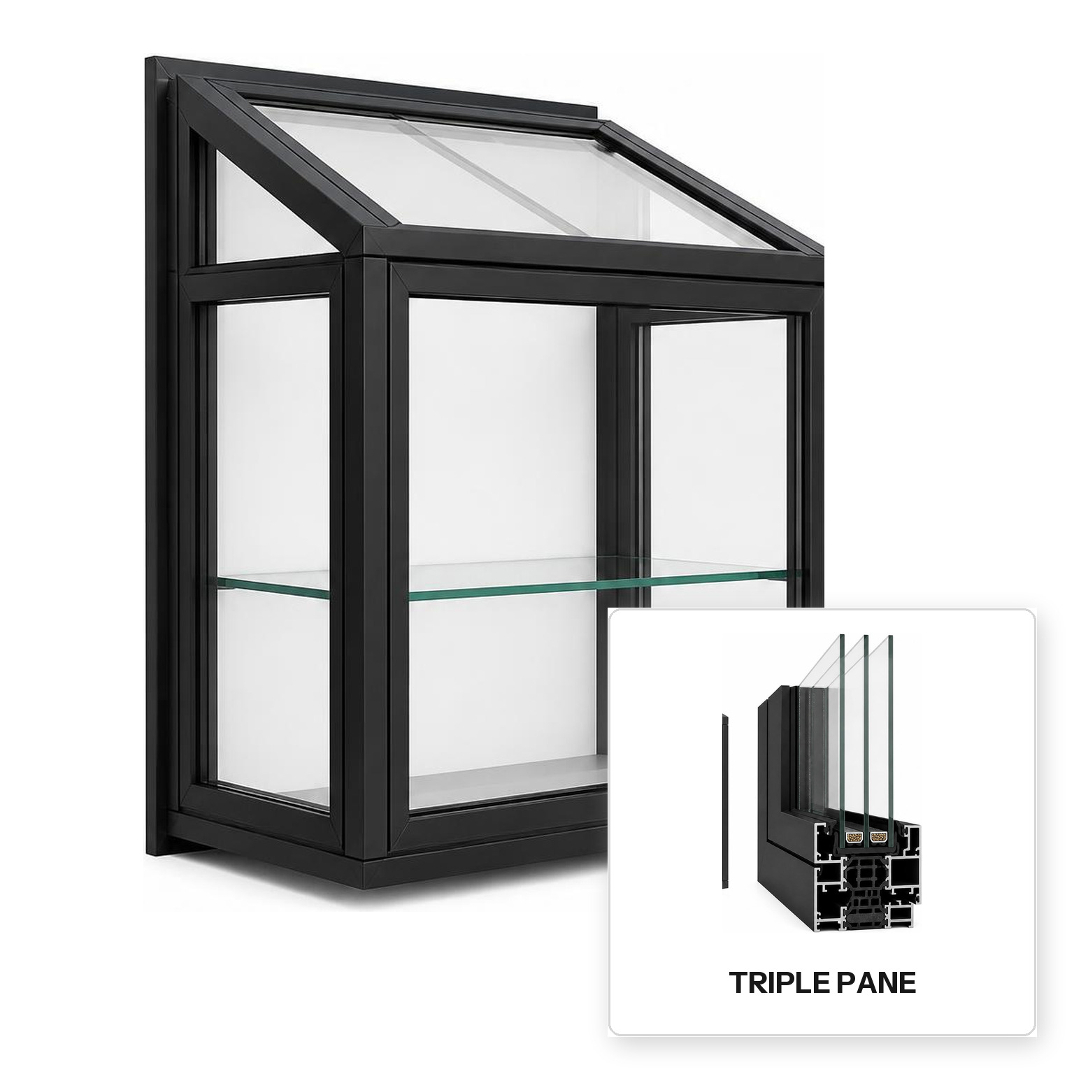 Build Source™ Garden Window — Aluminum Thermal Break Triple Pane Residential Sample — 8" x 12" Sample