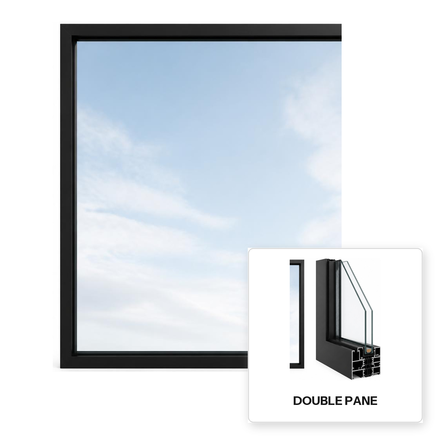 Build Source™ Picture Window — Aluminum Thermal Break Double Pane Residential Sample — 8" x 12" Sample