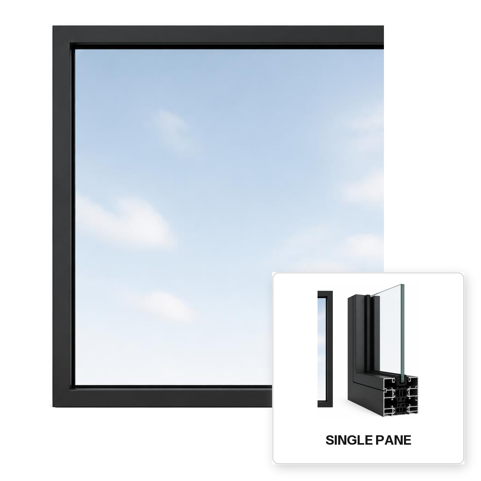 Build Source™ Picture Window — Aluminum Thermal Break Single Pane Residential Sample — 8" x 12" Sample