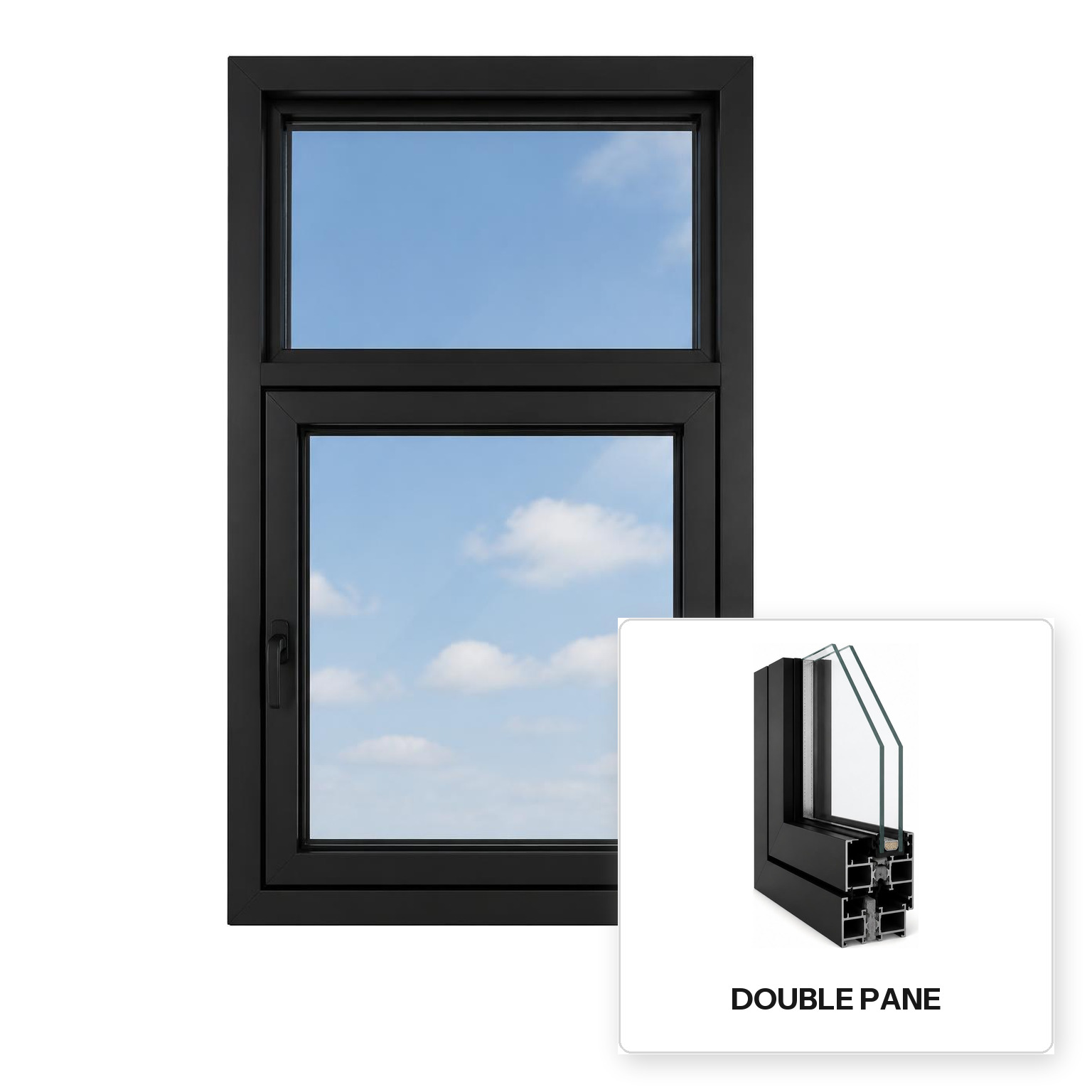 Build Source™ Single Hung Window — Aluminum Thermal Break Double Pane Residential Sample — 8" x 12" Sample