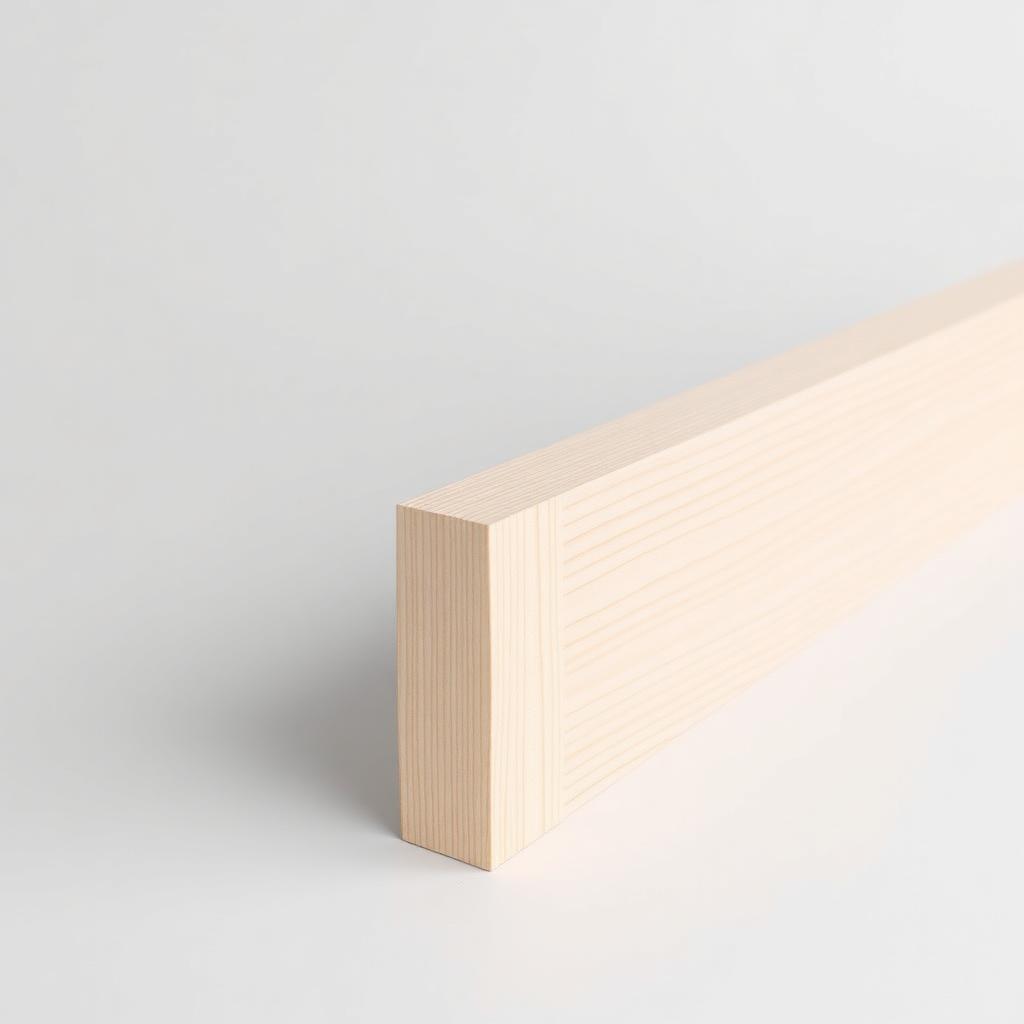 Radiata Pine Double Rabbet Jamb BS020 — 1-7/32" x 4-9/16" — 8" x 12" Sample